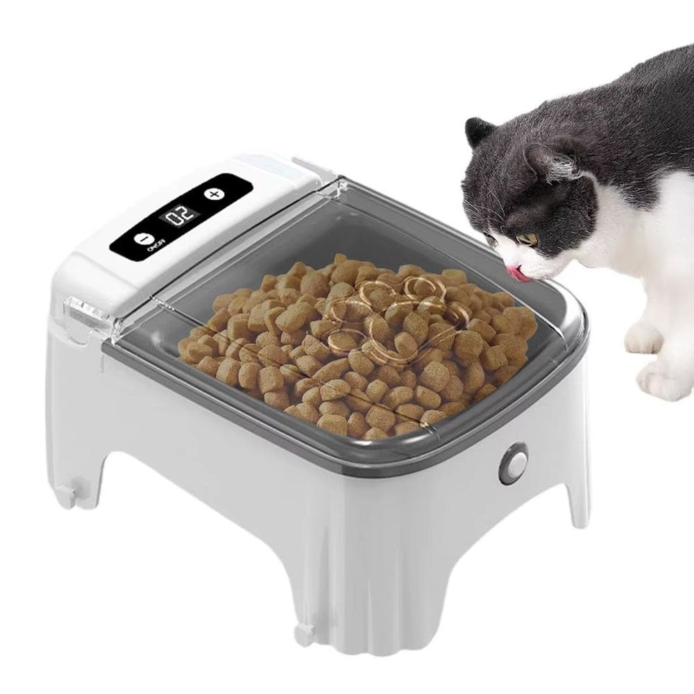 Comedouro Automatico Cachorro Pet Cao Gato Raçao Comida Animal de Estimaçao Sensor Presença Movimento Temporizador Programavel Seguro Alimentaçao