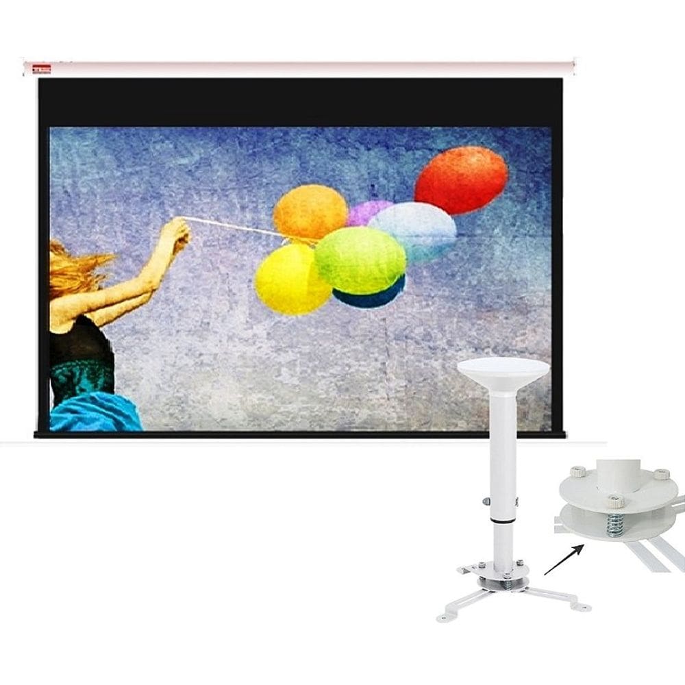 Tela de Projeção Elétrica 100¨ TES 4x3 110V + Sup Multivisão
