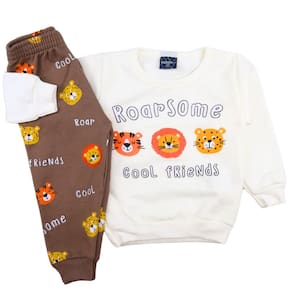 Conjunto Bebê Casaco Calça Silk Animais Inverno PMG Moletom