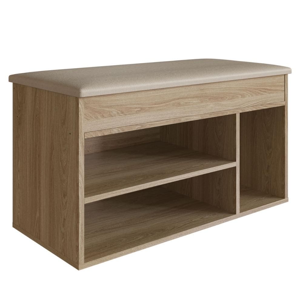 Sapateira Baú Oak com Tampo Estofado Completa Móveis