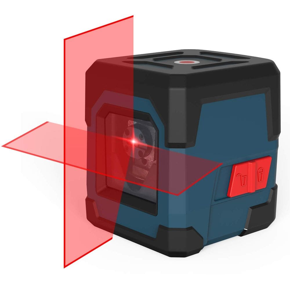 Nível a laser RockSeed Cross Line, autonivelante com bolsa vermelha