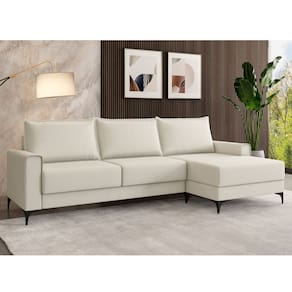 Sofá para Sala de Estar 3 Lugares Moderno Premium Branco