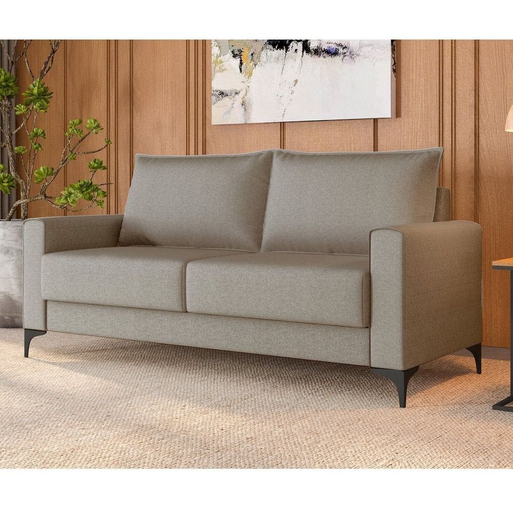 Estofado 3 Lugares 101x220x81cm Coleção Premium Bege