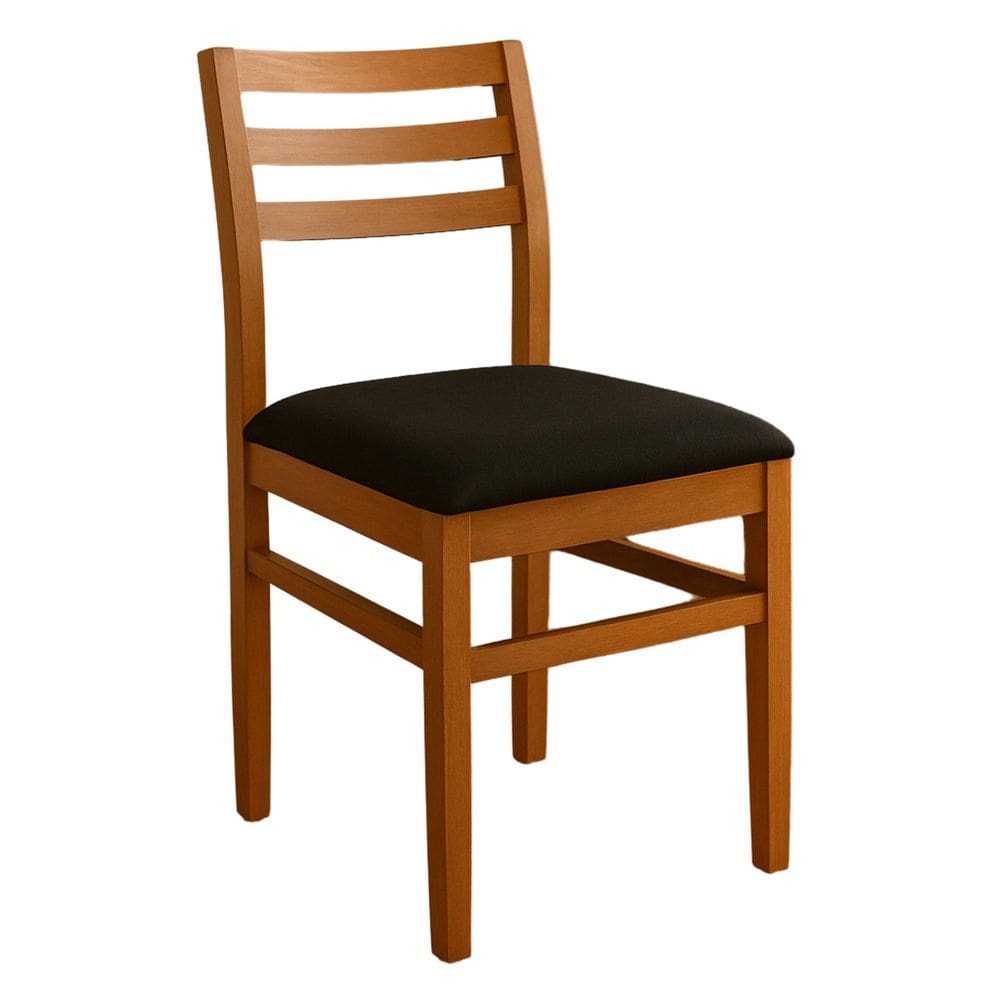 Cadeira Madeira Maciça para Sala de Jantar Diamante Madeira Mel/Preto
