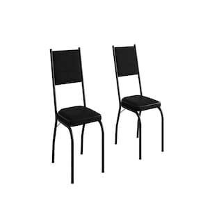 Kit com Duas Cadeiras de Cozinha 90cm X 43cm X 34cm Preto