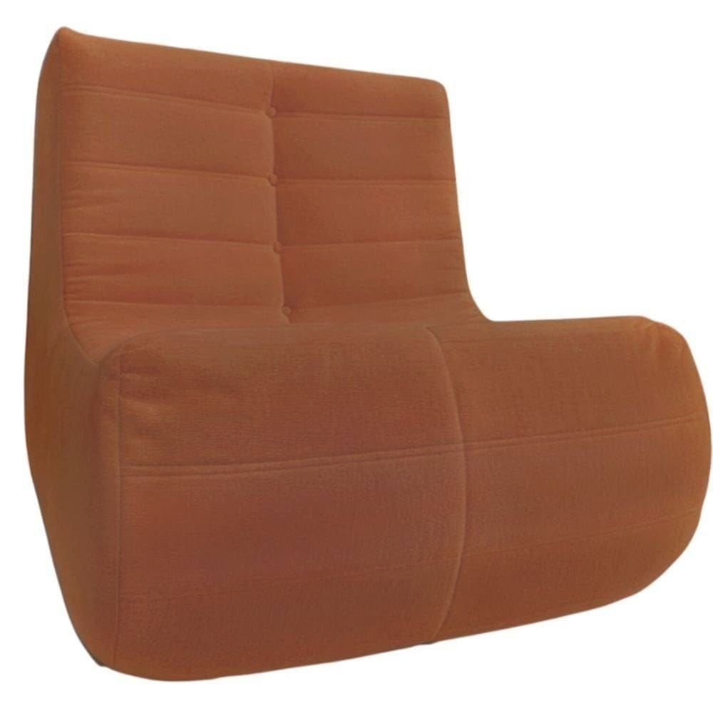 Poltrona Easy Bouclé com Capitonê Terracota