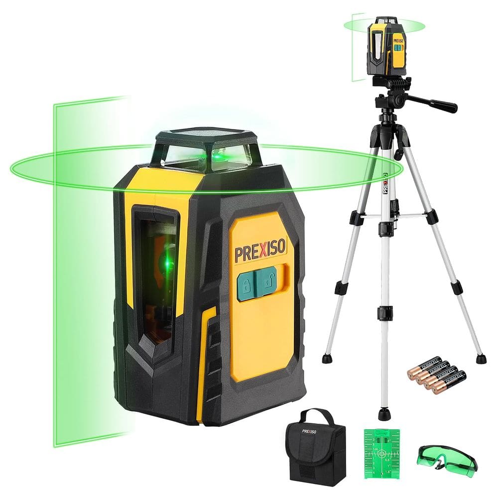 Nível de laser Prexiso PREXISO 360° com tripé, alcance de 30 m, verde