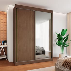 Guarda Roupa Casal 2 Portas de Correr 100% Mdf Chicago Cacau