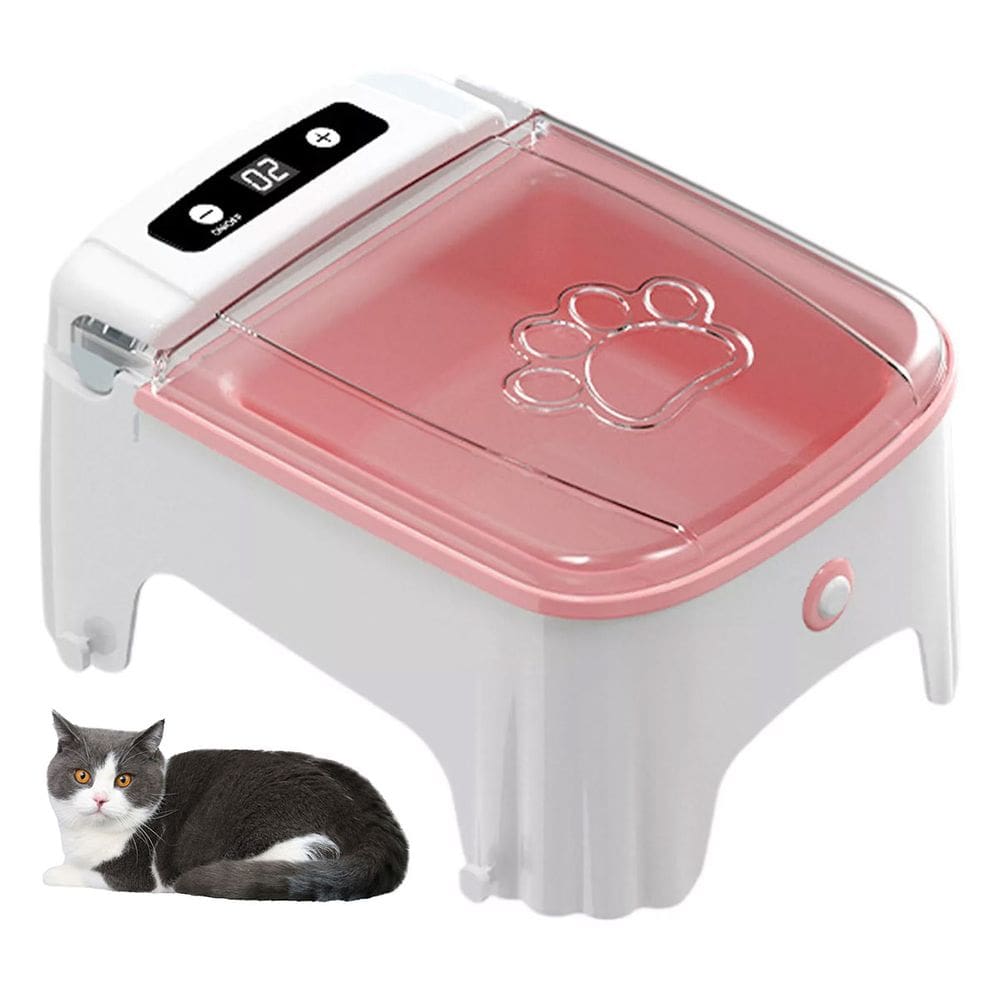 Comedouro Automatico Gato Cachorro Pet Cao Raçao Petisco Sensor de Presença Movimento Temporizador Regulavel Seguro Higienico  Animal de Estimaçao