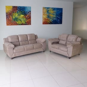Conjunto de Sofás Clássico 3 e 2 Lugares Bege