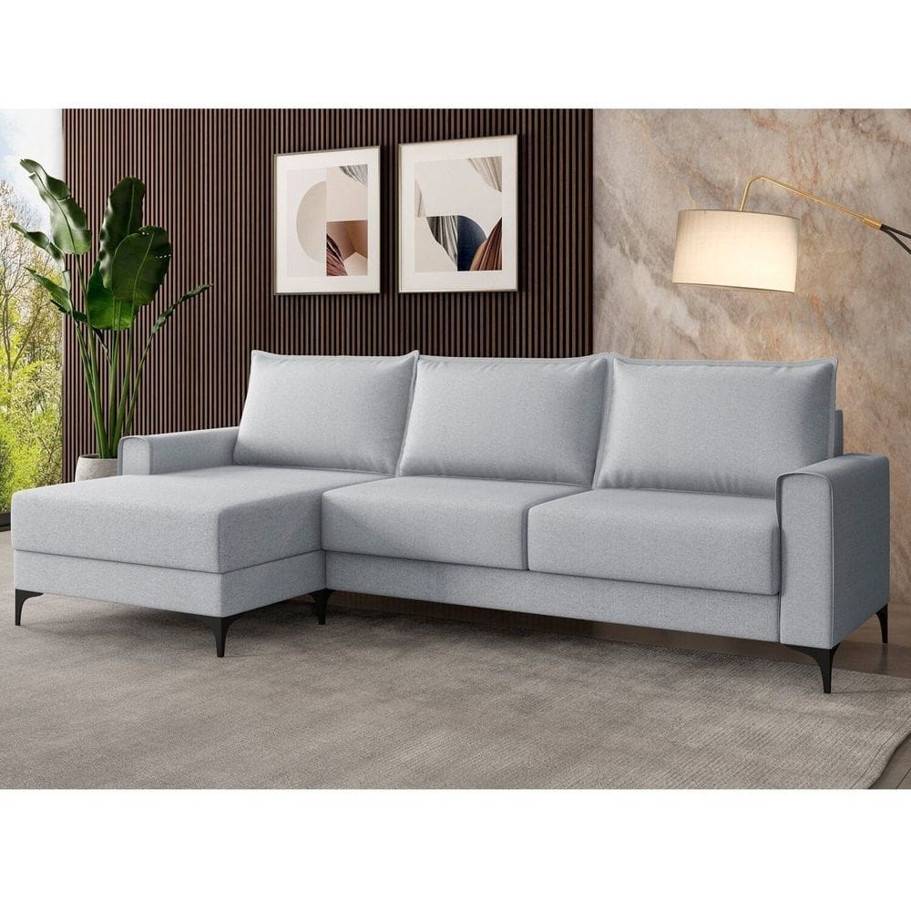 Sofá 3 Lugares Lado Esquerdo Coleção Premium Cinza