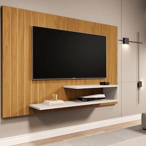 Painel de Tv 50 Polegada 150cm X 100cm Marrom/Off White