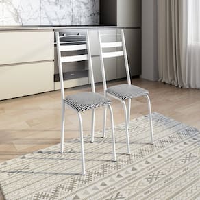 Kit com Duas Cadeiras de Cozinha 92cm X 41cm X 34cm Branco/Chanel