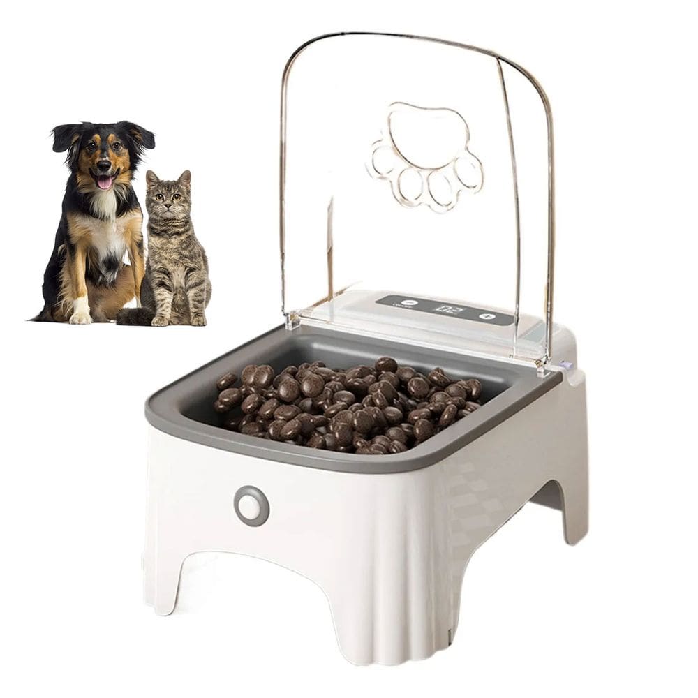 Comedouro Automatico Pet Cao Gato Cachorro Raçao Petisco Animal de Estimaçao Sensor de Movimento Presença Temporizador Alimentaçao Saudavel