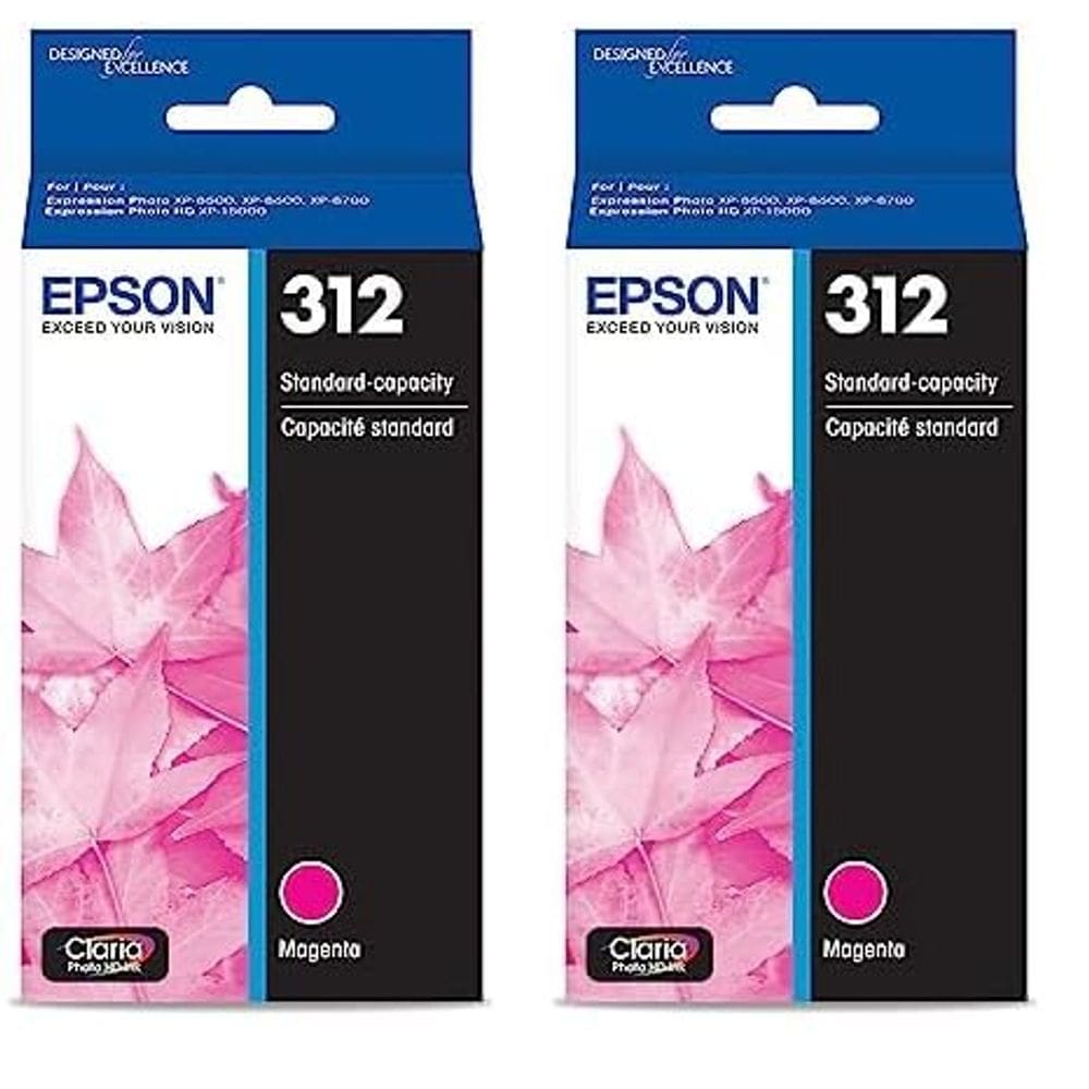 Cartucho de tinta Epson T312 Claria Photo HD Magenta (pacote com 2)
