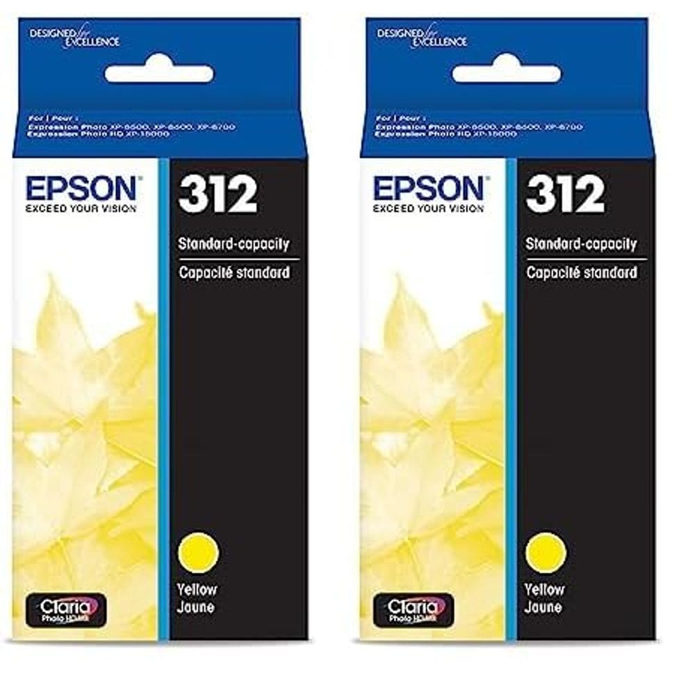 Cartucho de tinta Epson T312 Claria Photo HD Amarelo (pacote com 2)