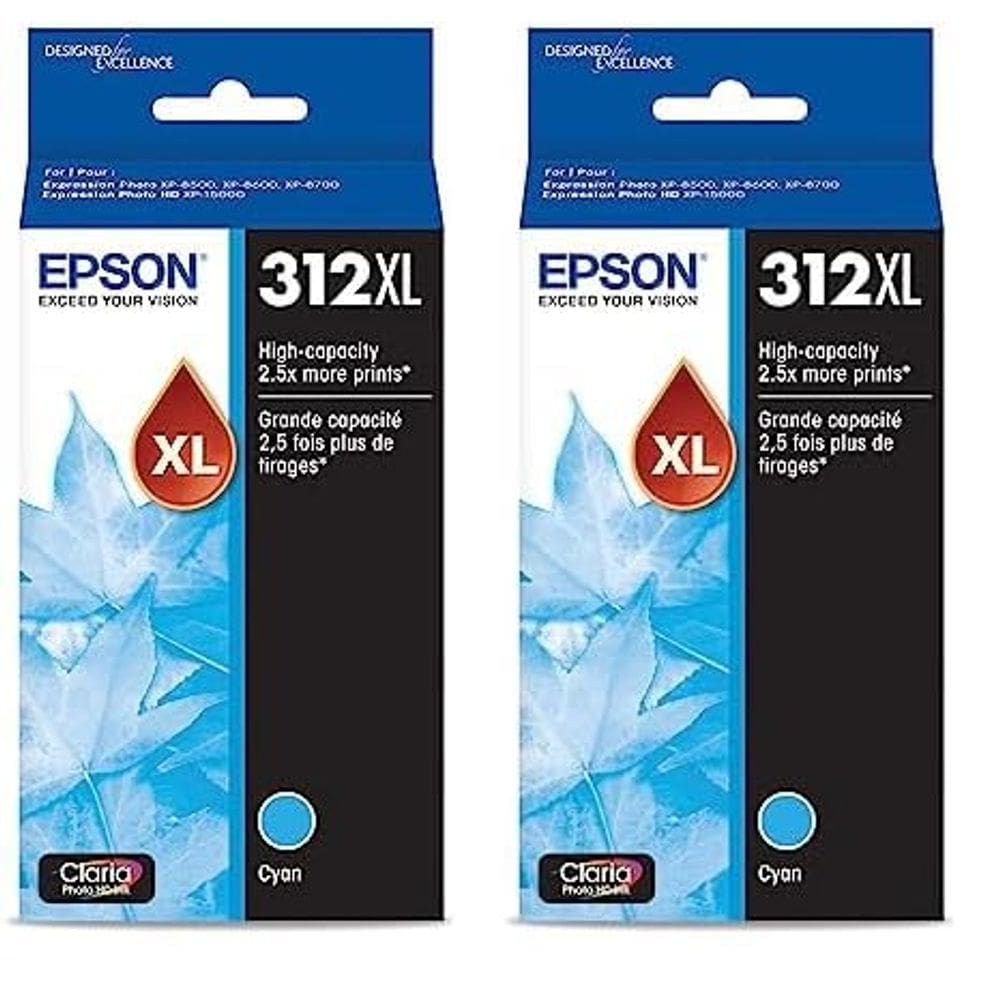 Cartucho de tinta Epson T312XL220-S Claria Photo HD Cyan (pacote 2)