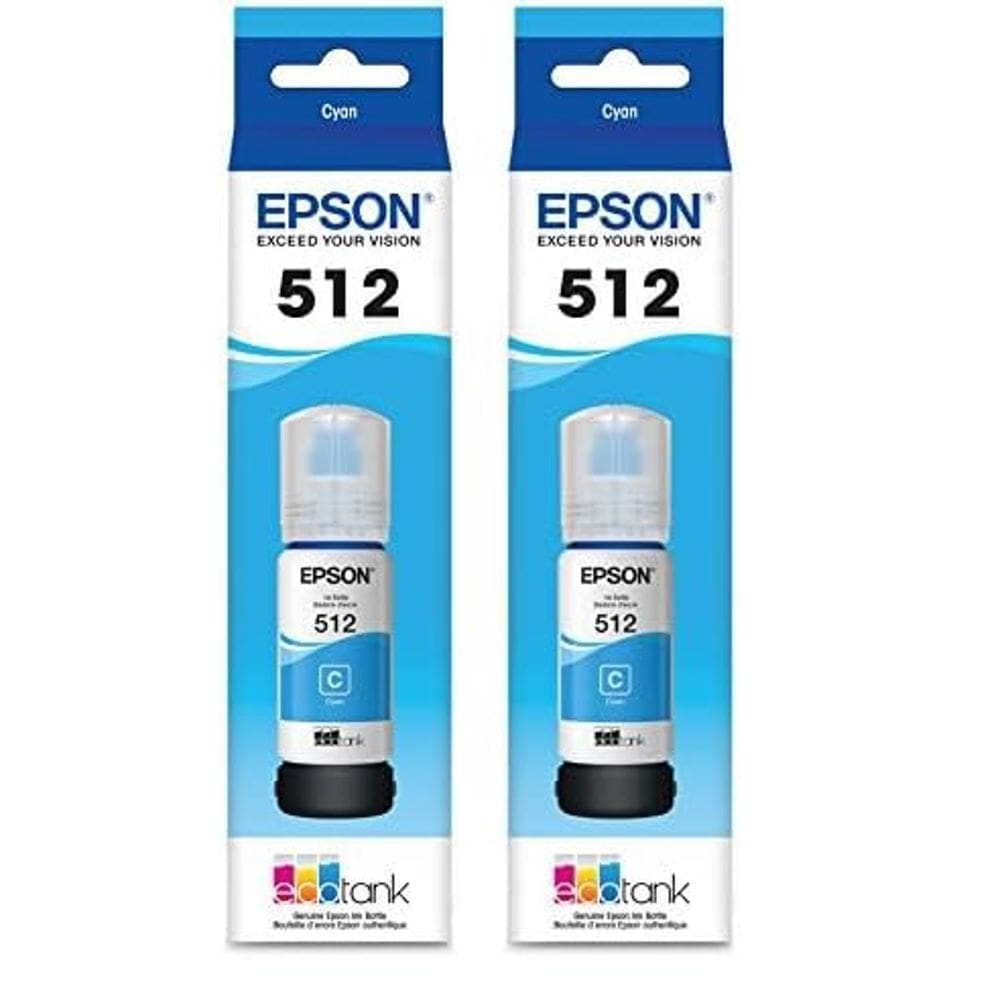 Garrafa de tinta Epson T512 EcoTank Ciano de capacidade ultra-alta x2