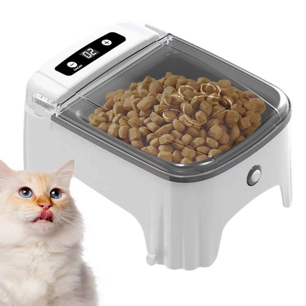 Comedouro Automatico Cao Gato Cachorro Pet Raçao Sensor de Presença Movimento Temporizador Programavel Animal de Estimaçao