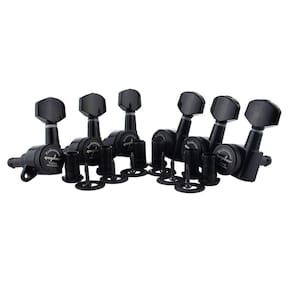Afinadores de bloqueio de guitarra Guyker 1:18 Lock String Black x6 Left