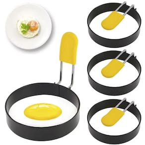 Anel Modelador de Ovo Antiaderente 4 Peças Fritura Cozimento Chapa Frigideira Omelete Hamburguer
