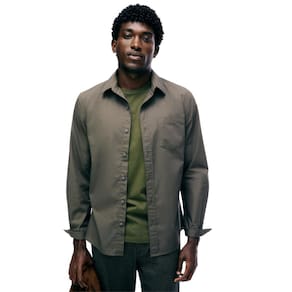 Camisa Hering Slim Social Masculina Manga Longa Cinza
