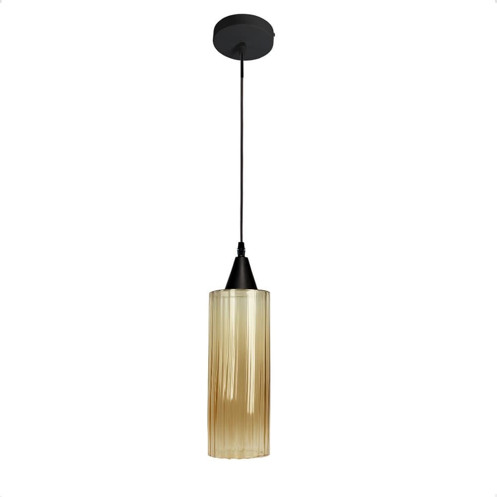 Lustre Pendente Taschibra Anne 20cm Conhaque E27 Bivolt Preto