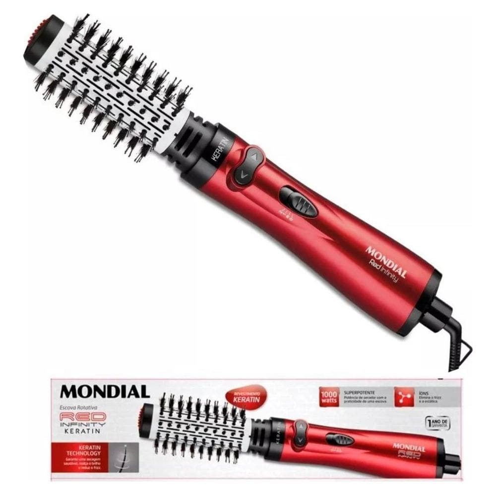 Escova Rotativa Infinity Keratin Mondial Red Er-11-kr 110v