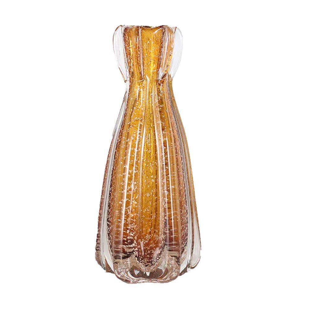 Vaso Decor Murano Vidro 18X6,5Cm Fino Acabamento - Ambar