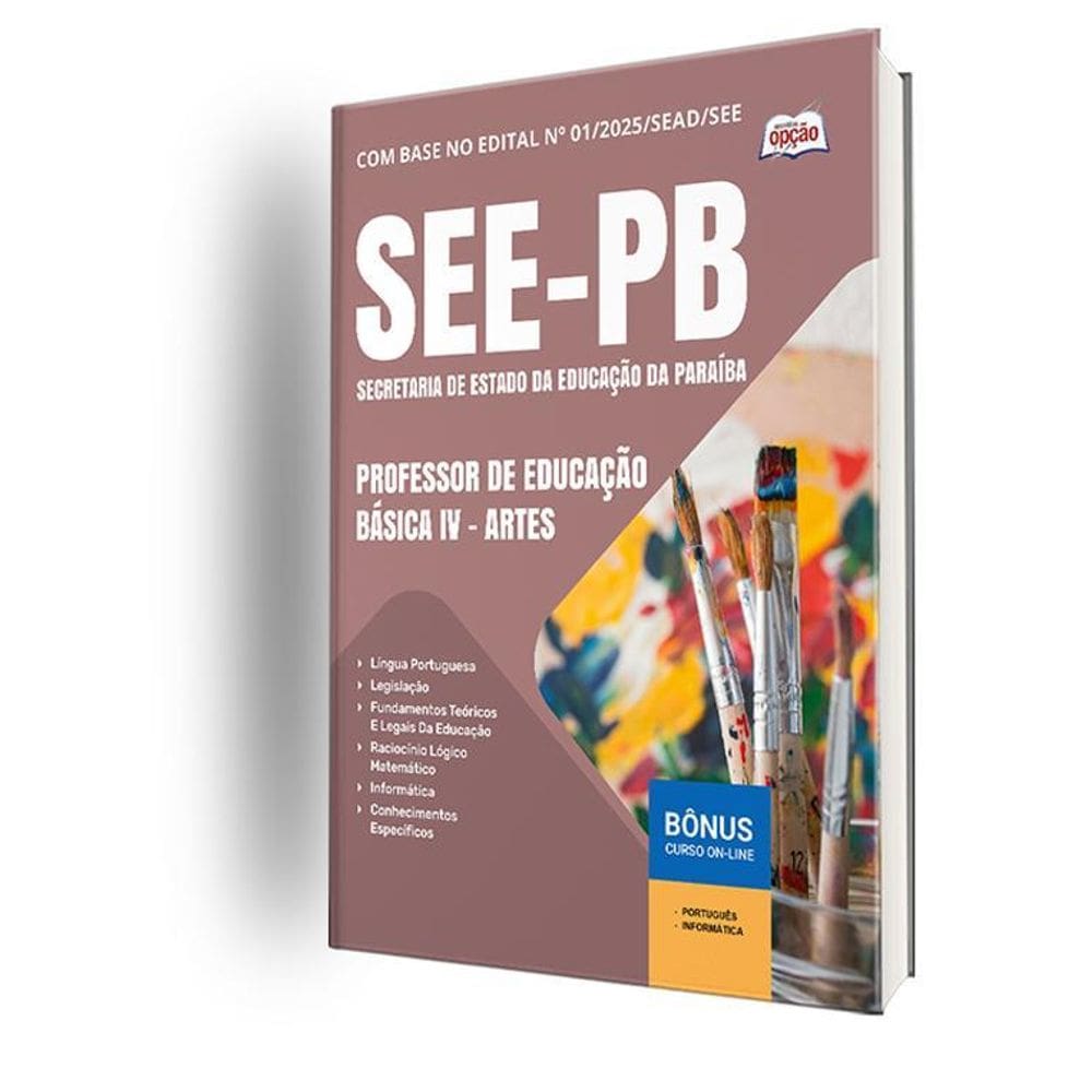 Apostila See Pb 2025 - Professor Educação Básica Iv - Artes