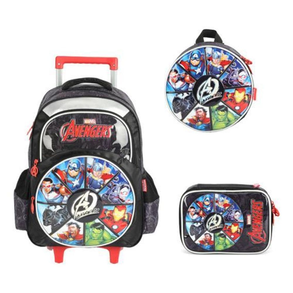 Kit Mochila De Rodinhas Vingadores Avengers