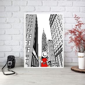 Quadro Decorativo Nova York - Turista 33X24Cm