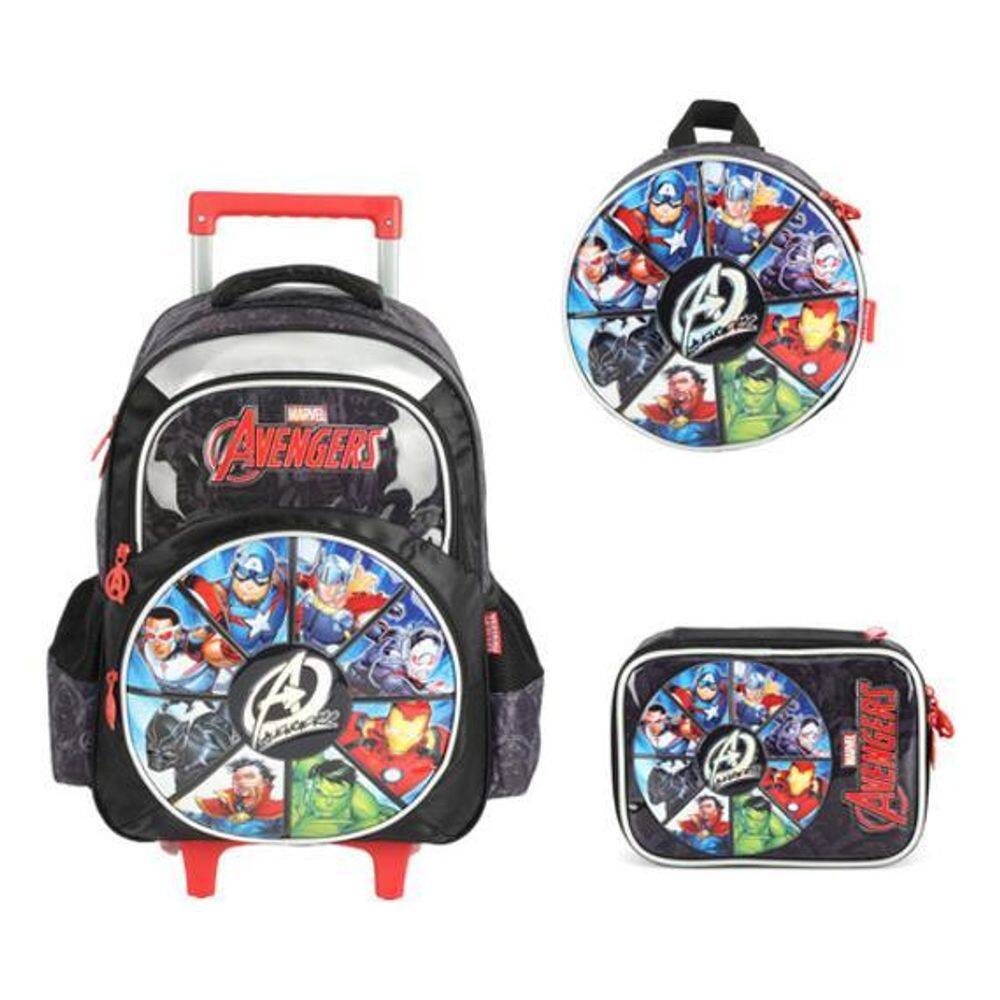 Kit Mochila De Rodinhas Vingadores Avengers