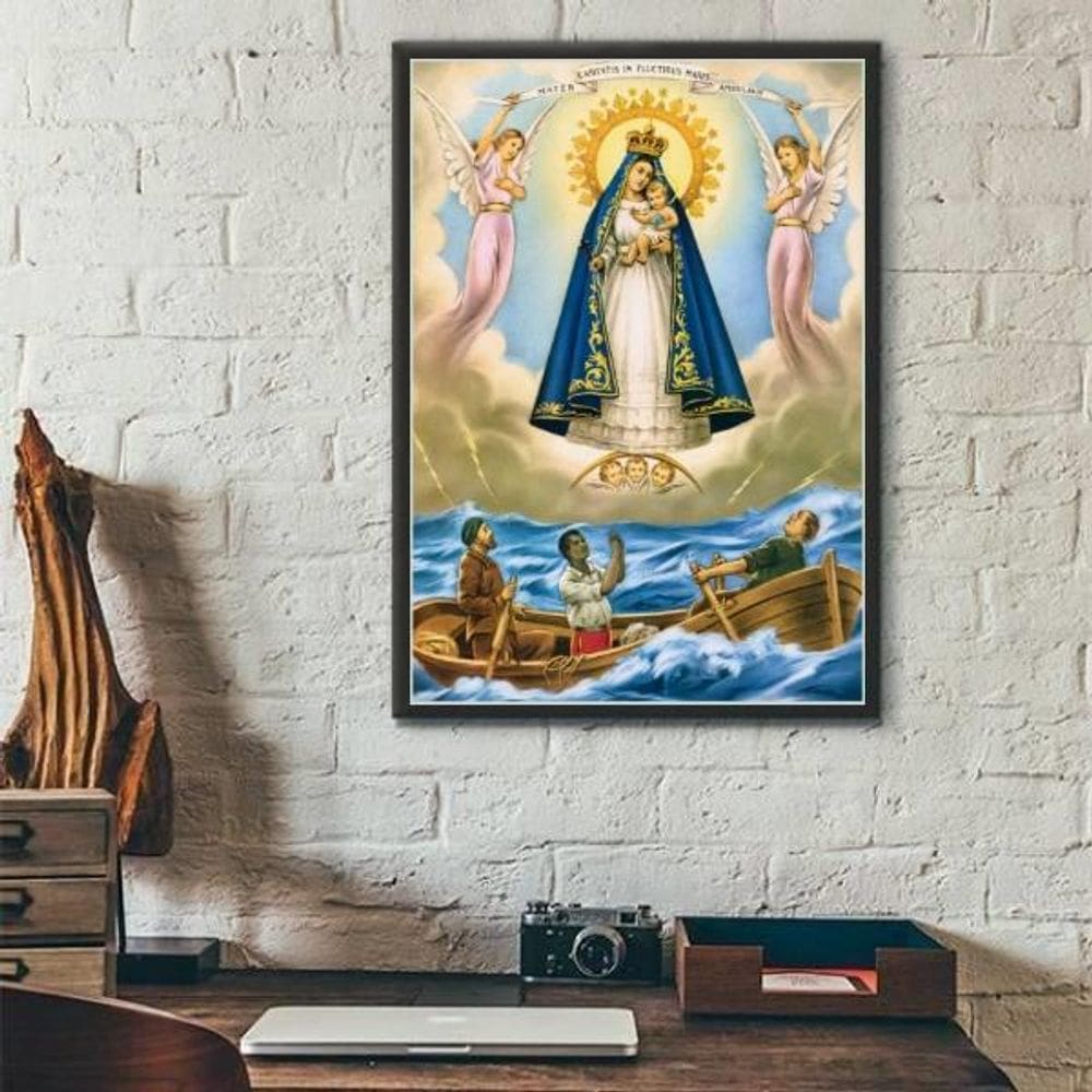 Quadro Nossa Senhora Dos Navegantes 45X34Cm - Com Vidro