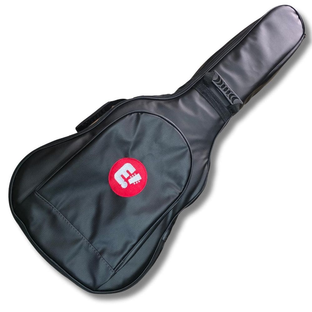 Bag Violão Folk Semi Case Formato Couro Eco Preto Music New