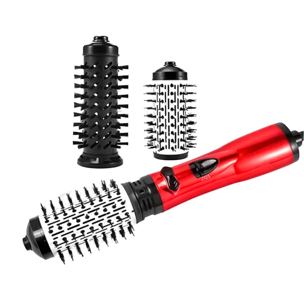 Escova Rotativa 127V com 2 Escovas Intercambiáveis, Rotação Dupla, 3 Temperaturas e Cabo 360° para Alisar, Modelar e Dar Volume