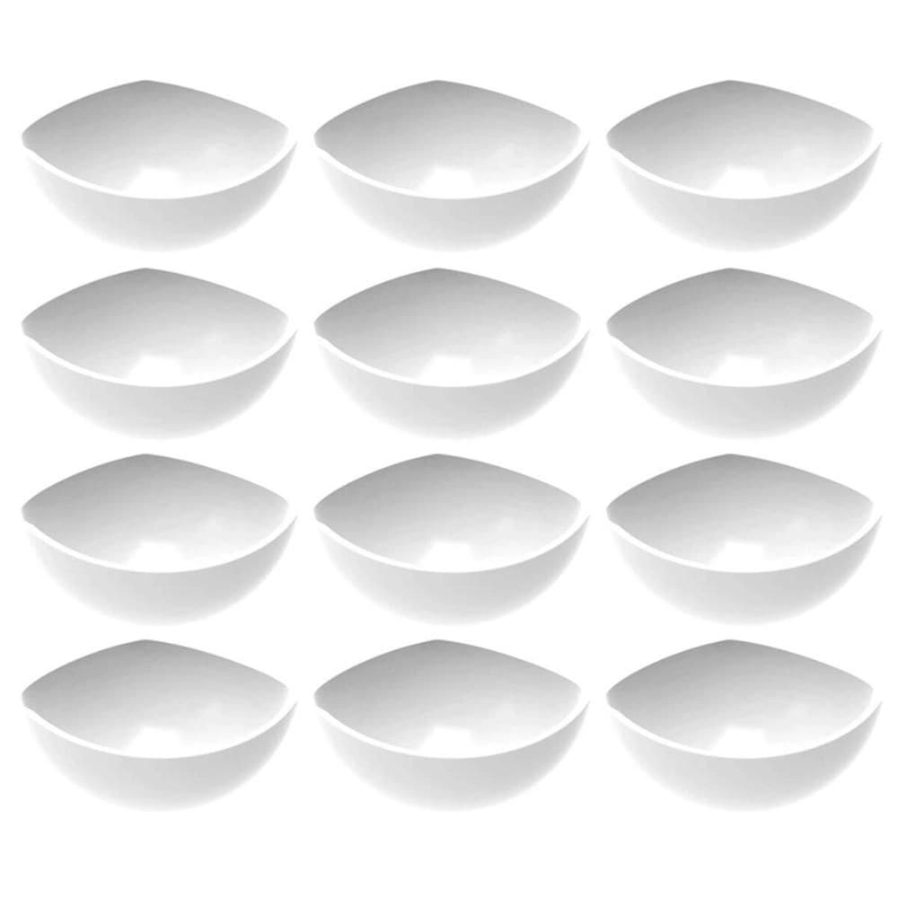 12 Bowls Trio Brancos Cumbucas Grandes 500ml Plástico Sopas Caldos Salada Crippa