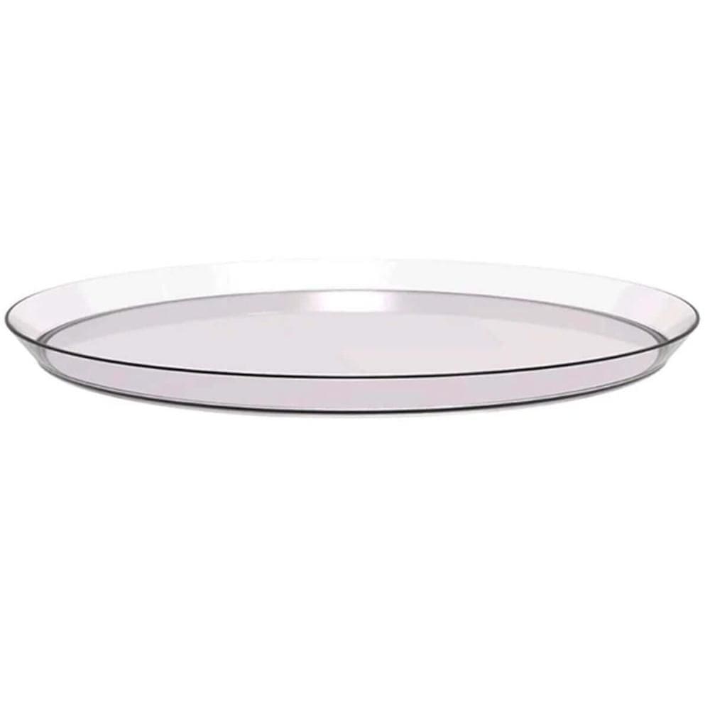 Kit 48 Bandejas Redondas 34cm Incolor Restaurante Bar Lanchonete Crippa Glassy