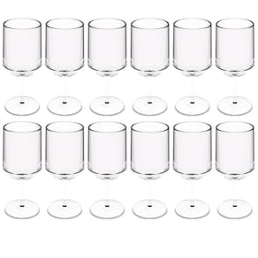 12 Taças para Vinho Água Drinks 250ml Crippa Plástico Resistente Transparente