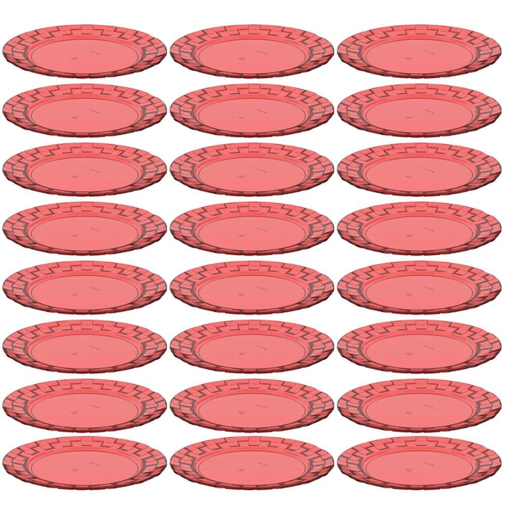 24 Pratos Vermelho 19cm Bandeja para Servir Mesa Posta Porções Aperitivos Crippa