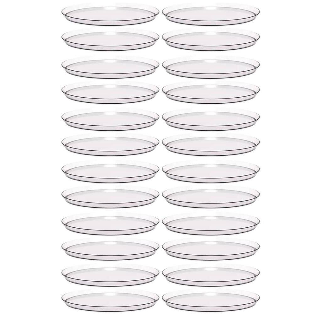 24 Bandejas Redonda 28cm Glassy Crippa Transparente Servir Restaurante Bar Lanchonete