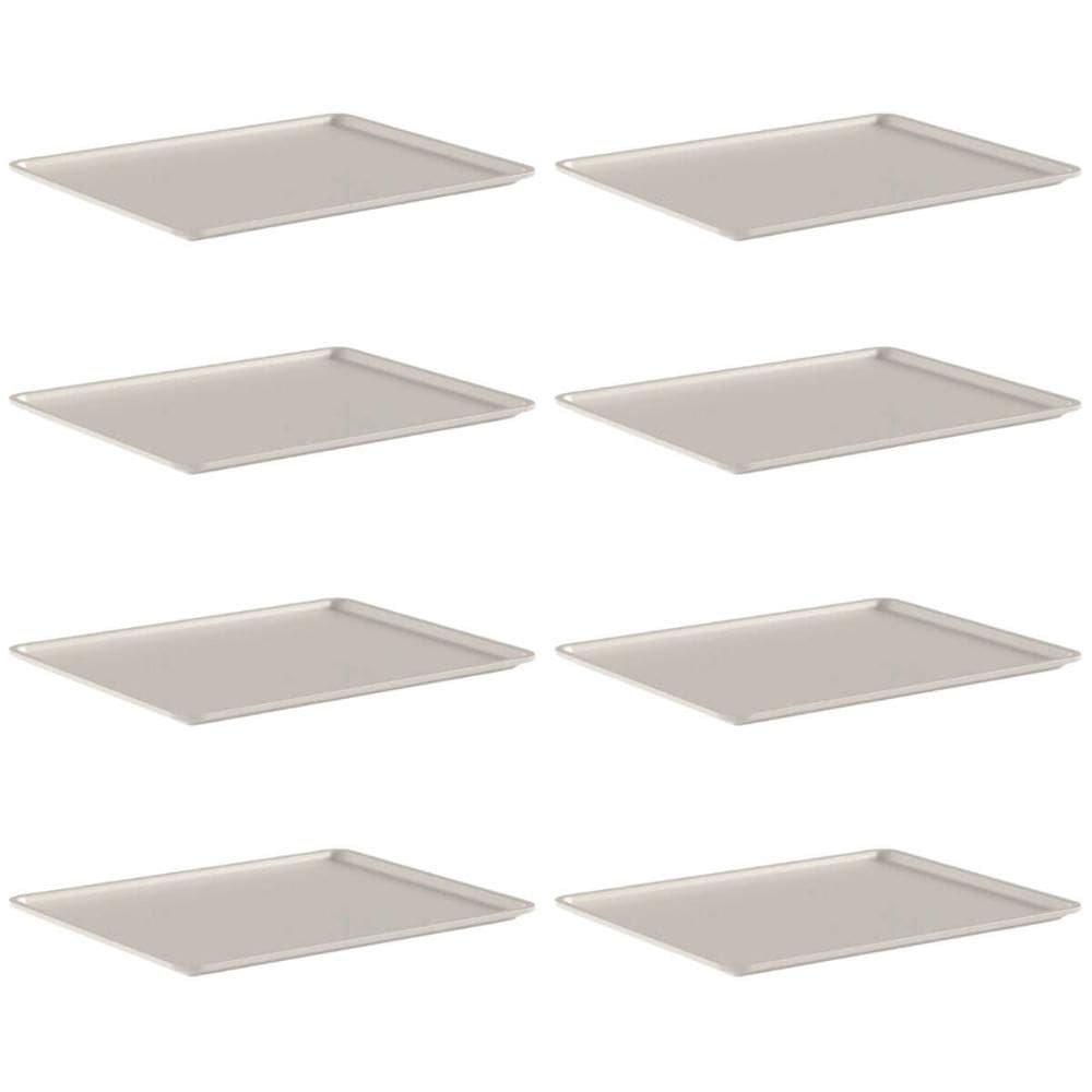 Kit 8 Tampas para Cesto Bege Flow 34x27x1,3cm para Caixa Organizadora Ou