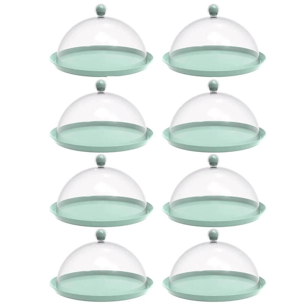 8 Porta Bolo Torta 30cm Verde Menta Cúpula Boleira Doces Petiscos Bubble Crippa