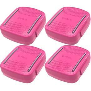 4 Porta Cotonetes Portátil Rosa para Viagem Elástico Interno