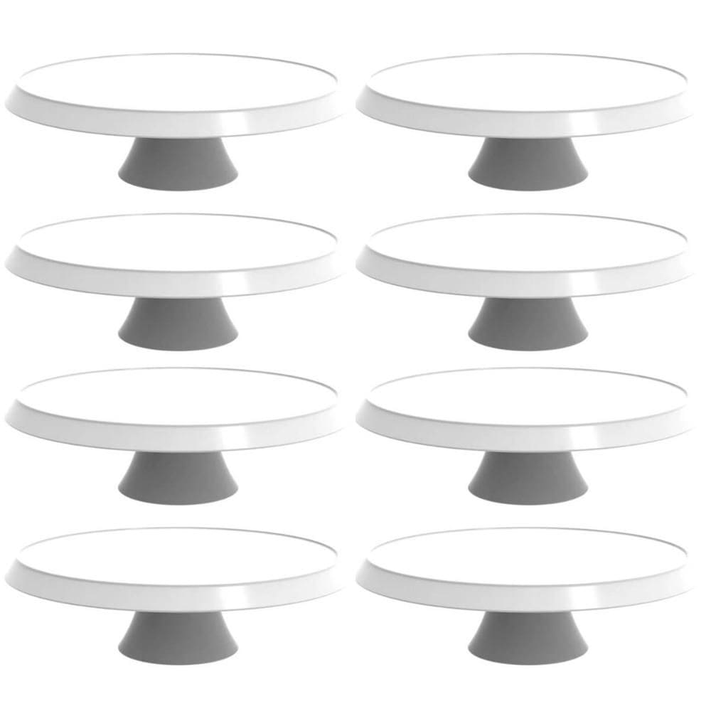 8 Bases Porta Bolo Bubble Brancas Crippa 28cm Eventos Hotéis Confeitarias