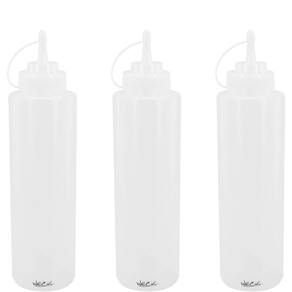 Kit 3 Bisnaga Flexível Transparente 800ml Bartender Licor Leite Condensado Xarope