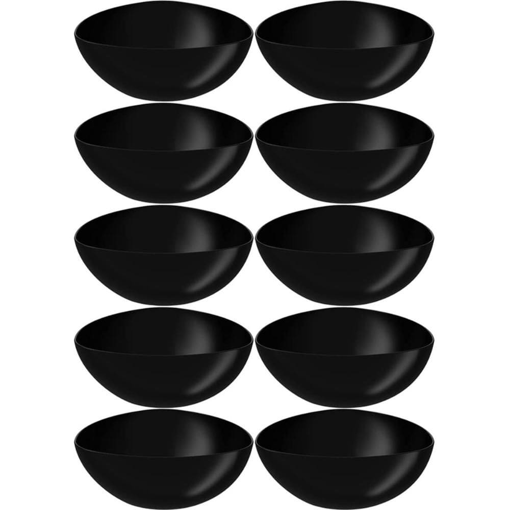 10 Tigelas de Plástico 3,5L Saladeiras Triangulares Pretas Essential Coza Cozinha Saladas