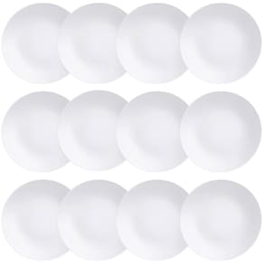 12 Pratos Rasos Porcelana Branca 25cm Tramontina Leonora Restaurante Eventos Mesa Posta