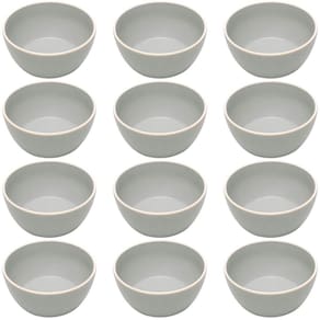 Kit 12 Tigelas de Melamina Bowl Cinza 600ml Class Wolff Sobr