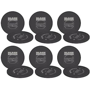 Kit 6 Pratos Rasos Hambúrguer 20cm Tramontina Black Burger Plástico Cinza